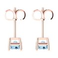 thumbnail image 4 of 2.0 Ct Emerald Cut Studs Natural Swiss Blue Topaz 14K Rose Solid Solid Gold Everyday Dainty Earrings Push Back, 4 of 7