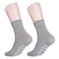 thumbnail image 6 of 2 Pairs Grey Non Skid Hospital, Yoga, Pilates, Gripper Slipper Socks Men's or Women Size XL Ankle, 6 of 6