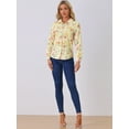 thumbnail image 3 of DARING DIVA Women's Long Sleeve Button-Down Ditsy Floral Shirt Top M Light Yellow, 3 of 6