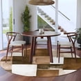 thumbnail image 4 of Brown Abstract Round Living Room Rugs 5 ft, Modern Rustic Geometric Washable Area Rug with Non-Slip Sturdy Edge Binding Round Carpet for Entryway Kitchen Bedroom Bathroom, 4 of 9