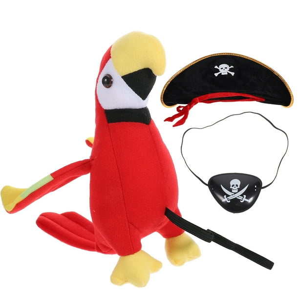 1 Set de Disfraz de Pirata para Halloween: Sombrero de Pirata Divertido, Antifaz, Adorno de Loro