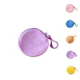 thumbnail image 4 of Xfvqtps Coin Purse Plush Casual Portable New Exquisite Solid Color Zipper Rotundity Mini Wallet Purple, 4 of 5