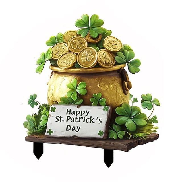 Small Coffee Tables for Small Spaces Green Four Leaf Potted Standing Card, Fall Table Decorations for Home Holiday Ornament