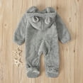 thumbnail image 4 of SERTG Kids 2-Piece Full Outfit with Cute Bear Ears Hooded Set Snug Warmth Fall Winter Outfit for Infants 0-24 Months(Gray,0-3 Months), 4 of 9