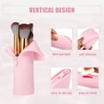 thumbnail image 4 of Unique Bargains Silicone Makeup Brush Bag Stand Up Travel Makeup Brush Holder Portable Makeup Brush Pouch Cosmetic Pink, 4 of 6