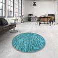 thumbnail image 3 of Ahgly Company Indoor Square Patterned Dark Cyan Green Area Rugs, 4' Square, 3 of 6