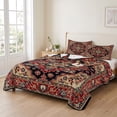 thumbnail image 2 of King Quilt Set 96''x106'', Red Boho Lightweight Bedspread Coverlet Set with 2 Pillow Shams, Contemporary Abstract Ethnic Retro Geometric Breathable All Season Quilt Bedding for Bedroom/Guest Room, 2 of 9
