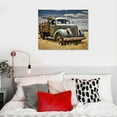 thumbnail image 4 of JEUXUS  Rusty Truck Canvas Wall Art - Vintage Blue Car Pictures Living Room Decor - Country Style Artwork Framed Posters Paintings, 4 of 4
