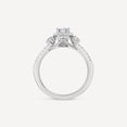 thumbnail image 3 of Silvago Jewel 14K White Gold Over Ring - 1.58Ct VVS1/D Emerald Cut Diamond Ring for Her - Halo with Solitaire accents Engagement Rings For Women's - Engagement Wedding Halo Prong Set Ring for Girl, 3 of 7