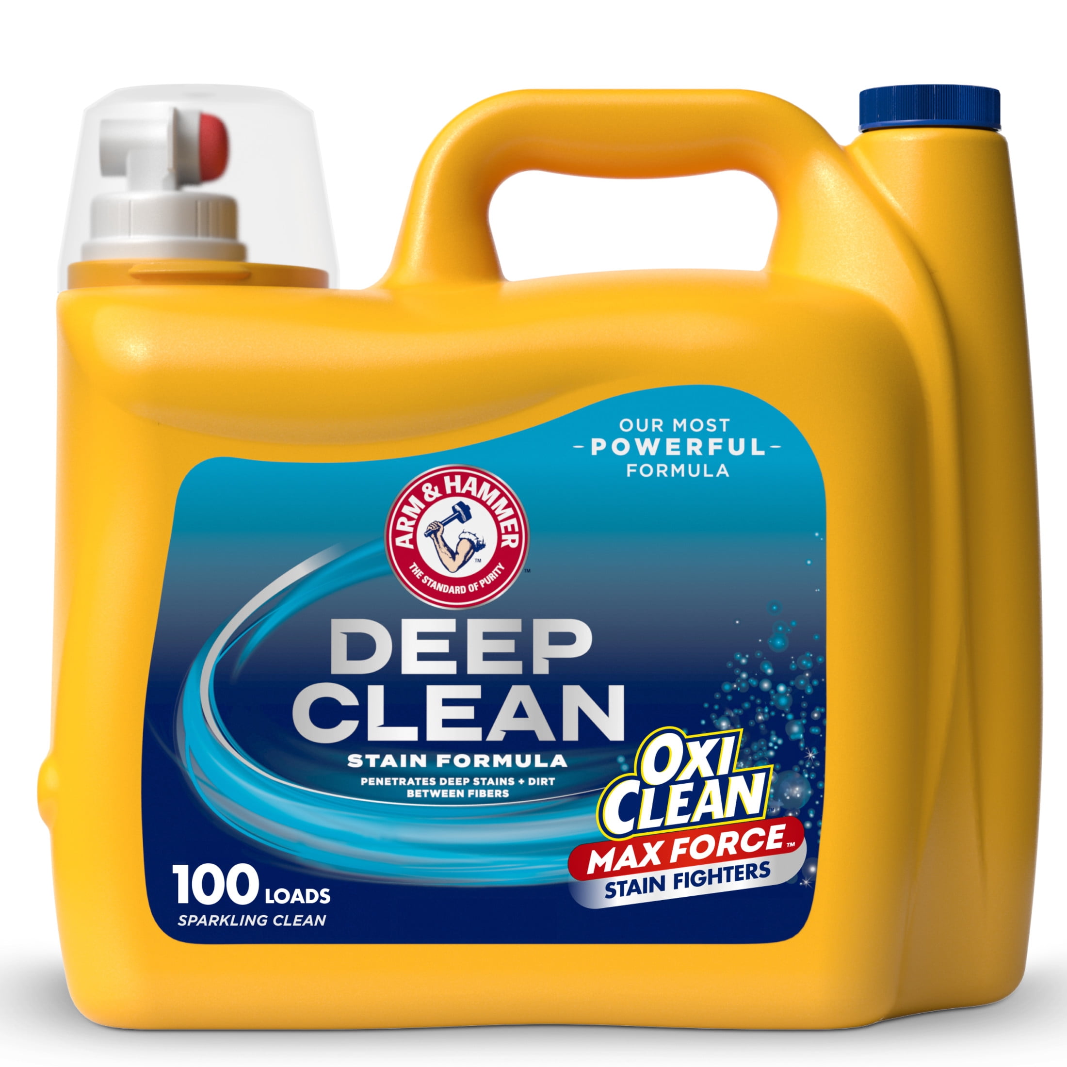 (2 pack) ARM & HAMMER Plus OxiClean Max Force Deep Clean Stain Detergent, Sparkling Clean, 150 Fl Oz