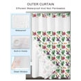 thumbnail image 2 of No Hook Cloth Fabric Shower Curtain with Snap in Liner, Tropical Botanical Waterproof Shower Curtains Set with See Through Top Window, Red Purple Summer Floral Farmhouse Bath Curtains Shower 60"x72", 2 of 6
