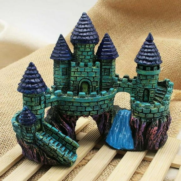 VerPetridure Antique Real Small Castle Antique Real Small Castlecartoon Resin Castle Aquariums Castle Decoration Aquarium Fish Tank tower