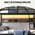 thumbnail image 4 of Aukfa Heavy-Duty Twin XL over Queen Bunk Bed with LED Lights & Storage Shelves, Metal Frame for Kids Teens Adults, Black, 4 of 8