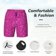 thumbnail image 3 of Naloa Rose Red Glitter Print Men Swim Trunks with Compression Liner ,Board Shorts,Men's Swim Shorts with Drawstring and Elastic Waistband-X-Large, 3 of 6