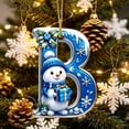 thumbnail image 6 of Clearance Cute Snowman Letter B Personalized Christmas Ornaments, Christmas Tree Decorations, 2D Christmas Tree Pendants for Xmas Tree Decor, 6 of 7