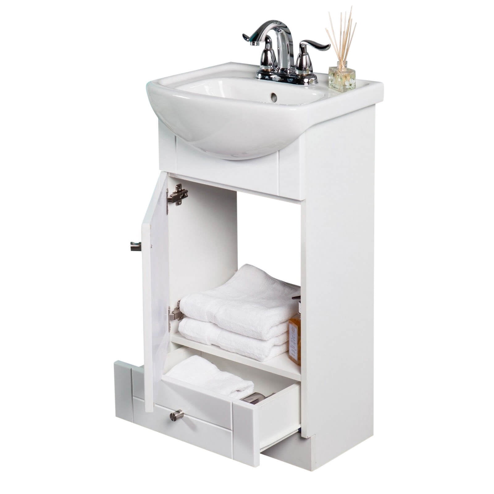 SMALL BATHROOM VANITY CABINET AND SINK WHITE&nbsp;