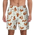 thumbnail image 3 of Uemuo Squirrel Playing Pattern Mens Swim Trunks Quick Dry Board Shorts with Mesh Lining, Stretch Beach Shorts Quick Dry No-Chafing Board Shorts-Small, 3 of 9