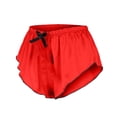 thumbnail image 1 of Lencería de encaje para dormir Gibobby Pijamas de seda Pantalones cortos de satén rojo M, 1 of 4