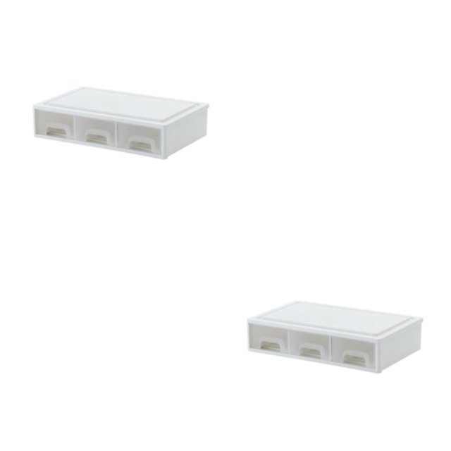 Guardoinrt 1/2/3 Transparent Storage Drawers Practical And Sleek Office Organization Solution Three lattices 2PCS