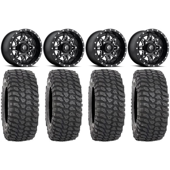 Fuel Lethal Black 15" Wheels 32" XCR350 Tires Can-Am Maverick X3 / Honda Pioneer 1000 / Talon