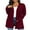 06-C-Wine Red, variant on JWD Women's Cardigan Casual Lightweight with Pocketes Long Sleeve Open Front Cardigan Red L
