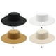 thumbnail image 3 of Minnieouse Sombrero de fieltro negro de moda para mujer, gorra Derby plana de ala ancha para iglesia, sombrero de copa suave de ajuste Universal, Sombreros Beige, 3 of 6
