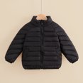 thumbnail image 5 of Kogui Kids Stand-Collar Puffer Jacket Hoodless Zip-Up Lightweight Winter Coat Ages 12M-8Y 7T 8T (Black,7-8 Years), 5 of 7