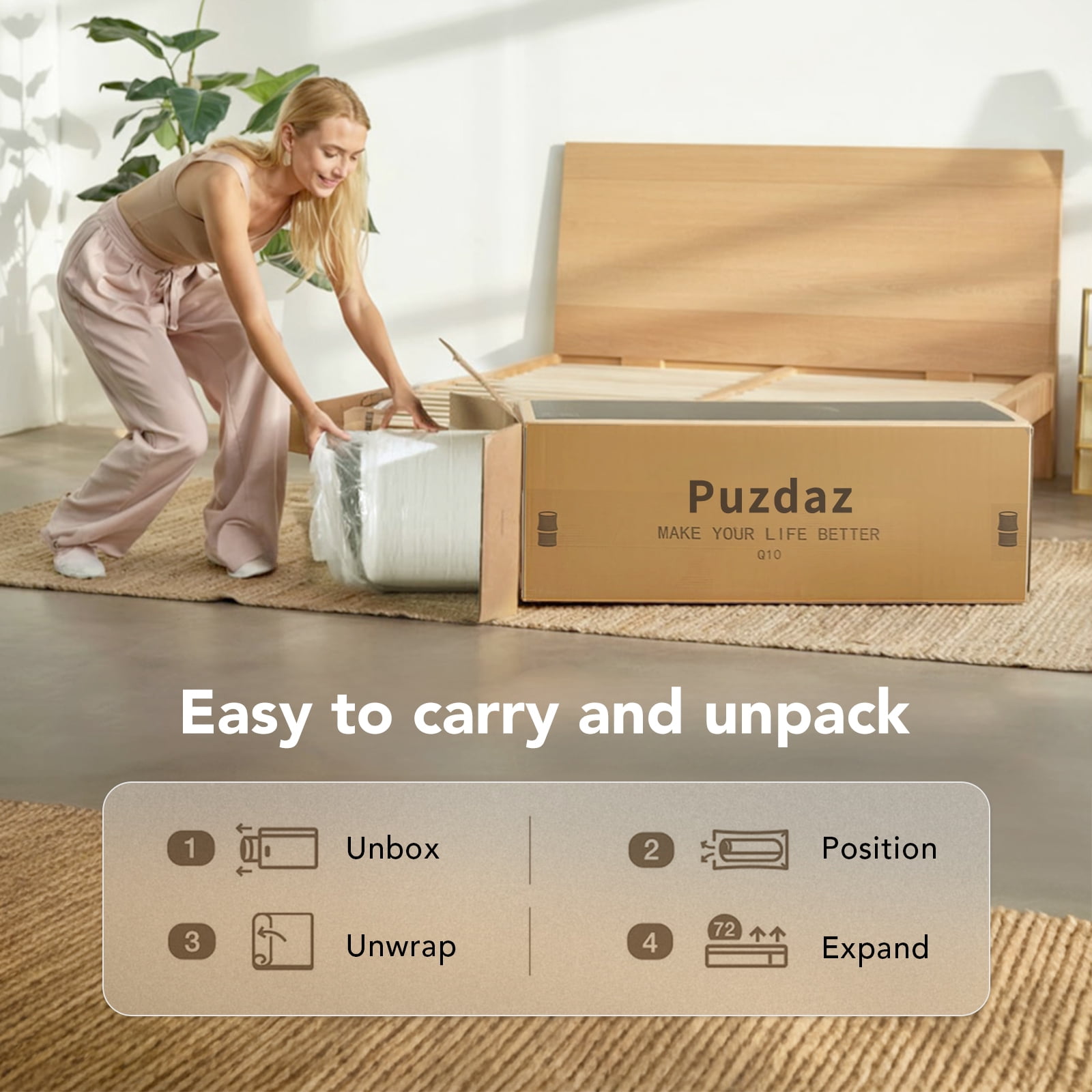 6 Inch Twin Mattress with Gel Memory Foam, Medium Firm- CertiPUR-US Certified, Bed in a Box for Easy Setup,Cooling Ventilated Foam, Pressure Relief & Washable White Cover