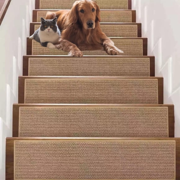 LGYNTO 15PCS Stair Treads Non Slip for Wooden Steps Indoor,8" X 30" Carpet Stair Treads, Machine Washable Stair Runners with Reusable Anti Slip Self-