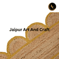 thumbnail image 2 of Jaipur Art And Craft Bohemian Rectangle Scallop Yellow Jute Area Rug Indoor Carpet (9x10 Sq ft), 2 of 7