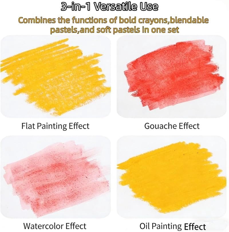 12/24/36/48 Colors Silky Crayons, Twistable Washable Gel Crayons, Quick-Drying Smooth Glide Rotary Crayons with Easy Grip for Drawing & Coloring