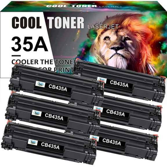 Cool Toner Compatible 35A Toner Cartridge for HP 35A CB435A for HP Laserjet P1005 P1006 P1007 P1008 P1009 Printer Ink (Black, 6-Pack)