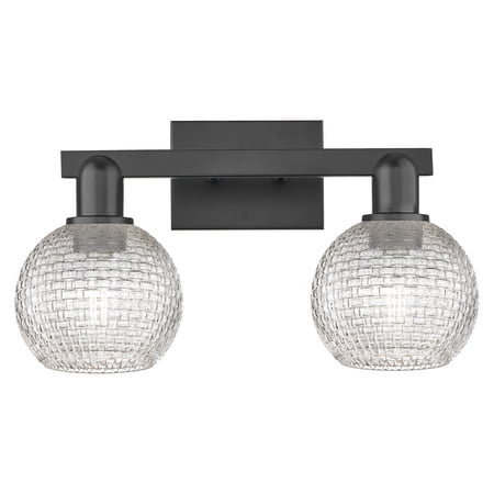 Innovations Lighting 716-2W-BK-G122C-6CL Athens 2 Light 17 Wide Vanity Light - Matte