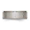 thumbnail image 6 of Titanium Cross 8mm Brushed Mens Ring Band Size 10, 6 of 8