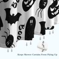 thumbnail image 6 of Halloween Black Ghosts Bats and Pumpkins Shower Curtain 36"x72" ,Bathroom Decorative Shower Curtains Set with 12 Hooks,Modern Waterproof Washable Shower Curtain, 6 of 6