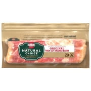 HORMEL NATURAL CHOICE Original Thick Cut Uncured Pork Bacon, Refrigerated, 20 oz Package