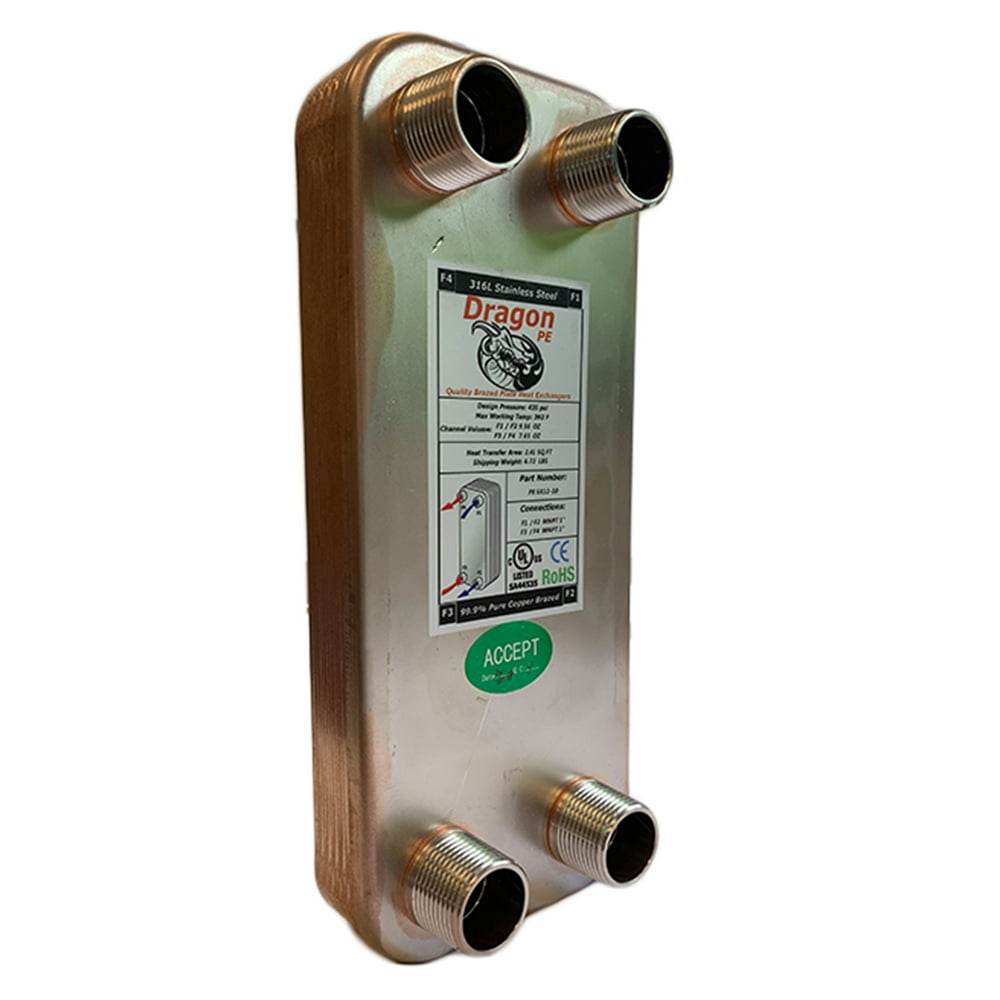 10 Brazed Plate Heat Exchanger, 20,000 BTU