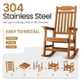 thumbnail image 3 of Naipo Patio Rocking Chair All-Weather, Porch Rocker Chair 400 lbs Capacity,  Outdoor and Indoor,  Teak, 3 of 7