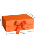 thumbnail image 1 of Ourlova Strong Cardboard Folding Gift Box With Magnetic Buckle Ribbon Exquisite Solid Color Clamshell Present Packaging Tools (27x19x8cm), 1 of 9