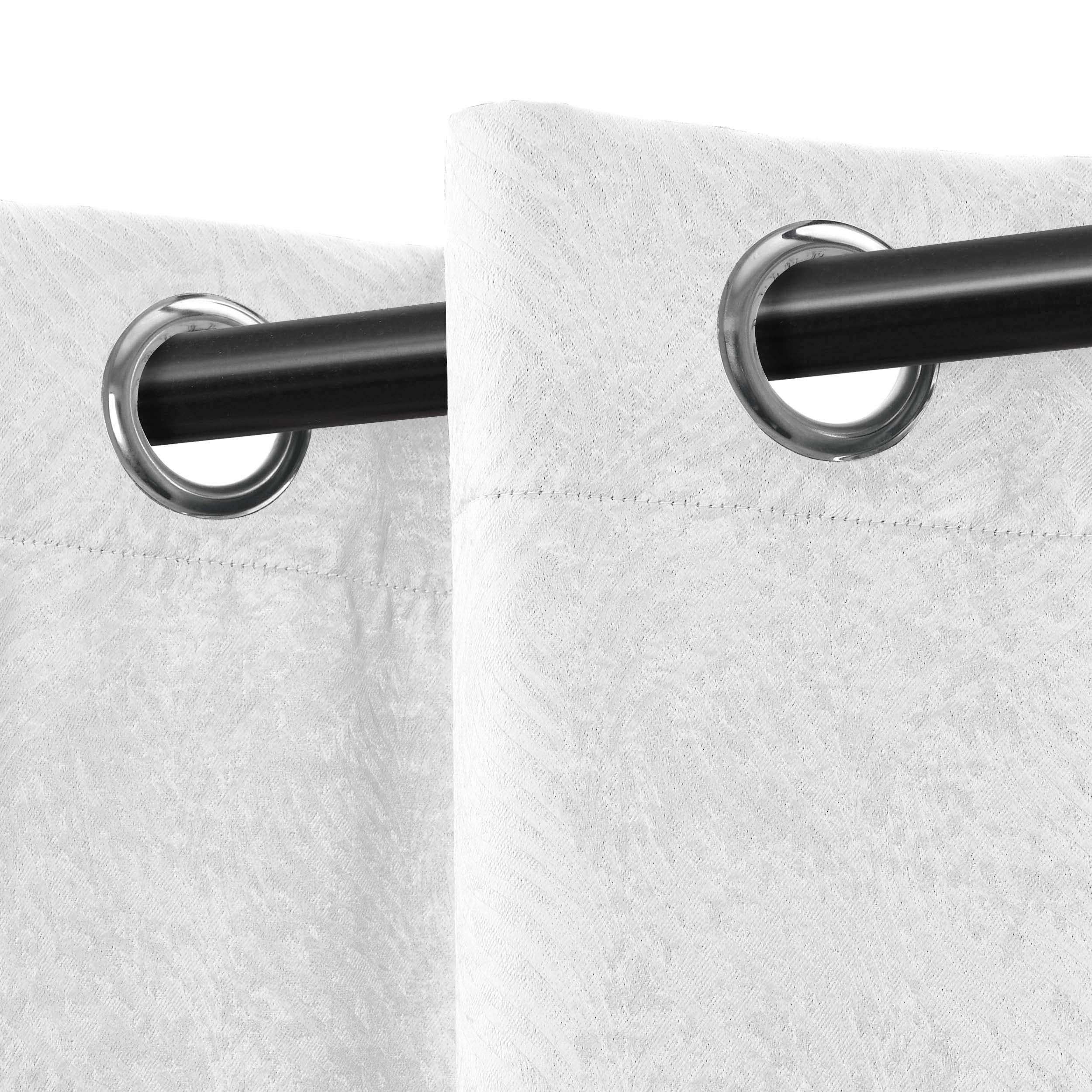Superior Wave Blackout Grommet Curtains Panel Set, Snow White, 52" x 96"