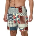 thumbnail image 2 of Xecao Patchwork In Country Style for Men's Swimming Trunks Swim Trunks Quick Dry Swim Shorts with Mesh Lining Funny Swimwear Bathing Suits, 2 of 9