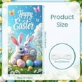 thumbnail image 2 of Cute Bunny Happy Easter Banner Colorful Eggs Easter Celebration Display Butterfly Decor Spring Flowers Easter Photo Prop for Easter Party Family Gathering Photo Shoot, 2 of 9