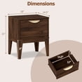 thumbnail image 3 of Gymax 2 Pcs Nightstand w/ Storage Mid Century Modern Bedside Table w/ Drawer, 3 of 10