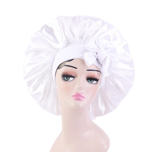 Gorro de para el cabello de seda para dormir gorros para dormir, diseño de lazos elásticos anchos, transpirable, liviano y agradable para Macarena Gorro de dormir Satin Bonnets