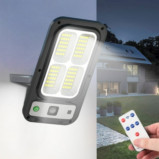Luces solares para exteriores, sensor de movimiento, resistentes al agua IP65, 3 modos de luz, control remoto, apliques para valla, jardín, patio, luces solares para jardín, luces con sensor