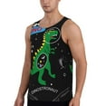 thumbnail image 2 of Easygdp Space Dino Cartoon Black Men's Tank Top, Sleeveless Muscle T Shirts, Breathable, Quick-Dry, Loose for Gym, Running, Fitness - Large, 2 of 9