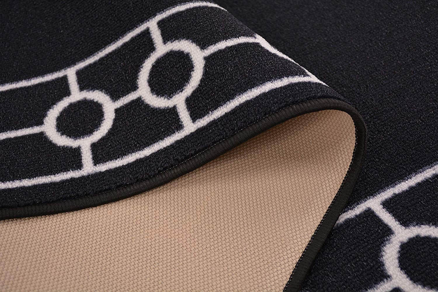 Extra-Long Low Pile Runner Rug Skid Resistant Backing Rug Runner Bordered Geometric Abstract Design Cut to Size Roll Runner Rugs - 2 Feet x 26 Inch