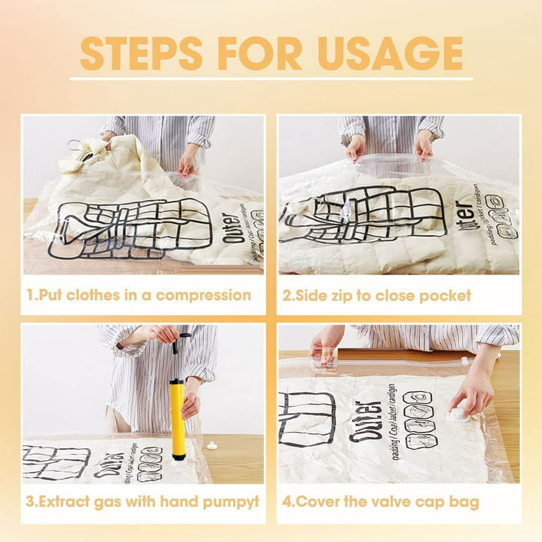 Hanging Vacuum Storage Bag for Clothes Reusable Compressed Bag Seal Storage  Bag Clothing Bag for Suits and Coats 1/3/5Pcs
