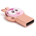 thumbnail image 3 of Disco U USB 2.0 de alta velocidad con patrón de dibujos animados, resistente al agua, unidad flash para teléfono y computadora, rosa, 128 GB, 3 of 10