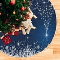thumbnail image 5 of Winter Blue Snowflakes Christmas Tree Skirt Home Christmas Decoration Large Round Tree Skirt 47.2 Inches, 5 of 6